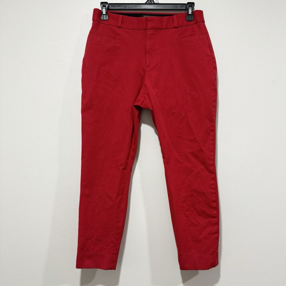 Banana Republic Red Slogan Office Dress Casual Career Pants Women